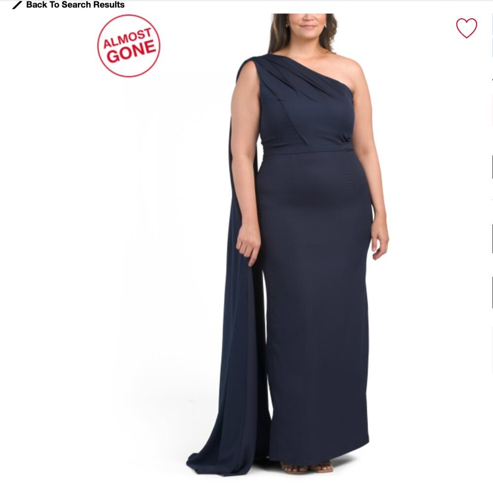 RENE BY RENE RUIZ One Shoulder Drape Gown (NWT) 💙 - Picture 3 of 3